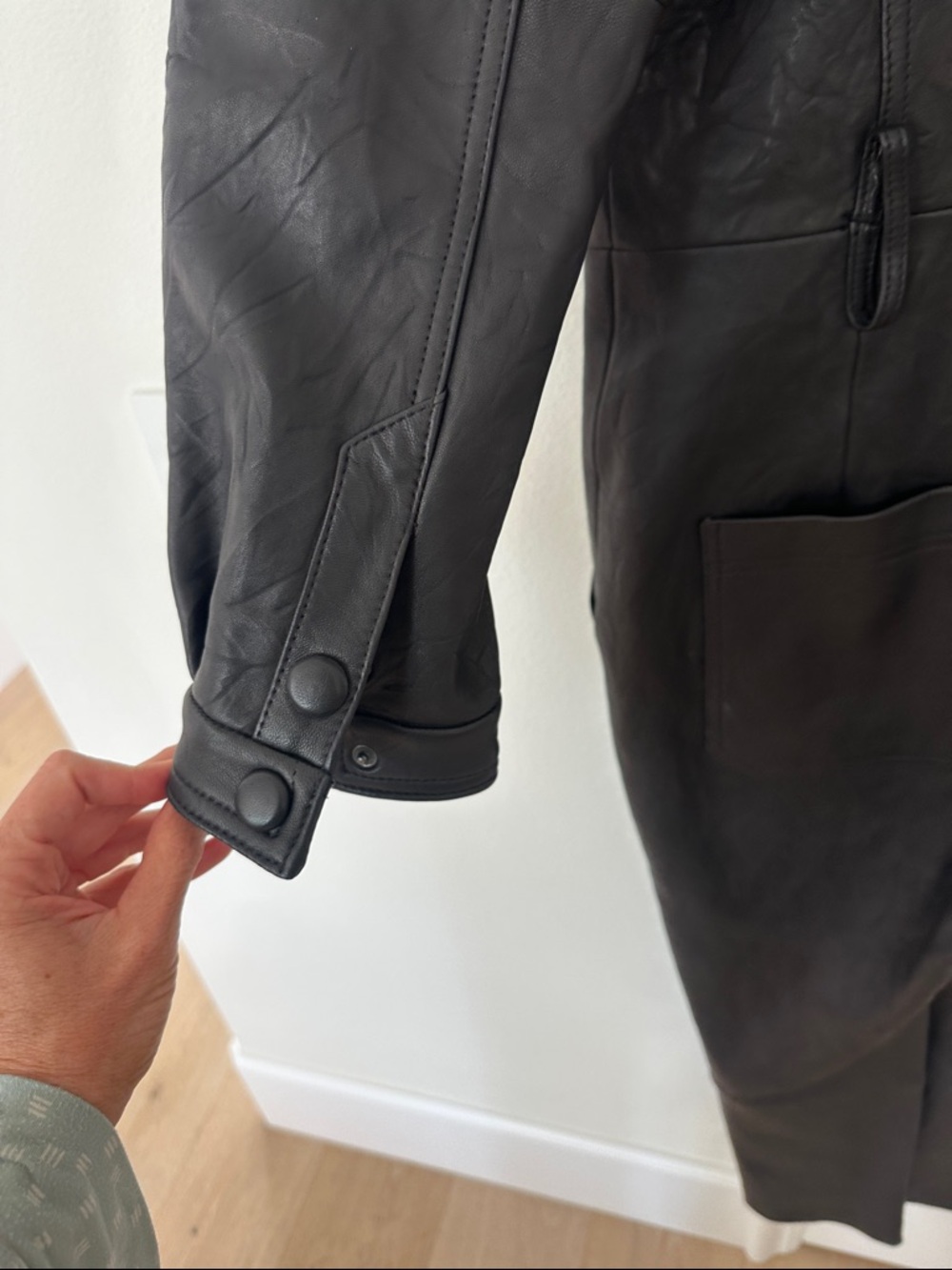 Veronica Beard Black Leather Jumpsuit - Picture 10 of 11